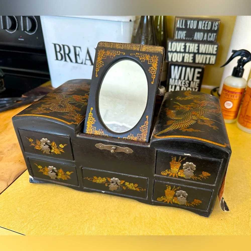 Antique, Asian jewelry box - Picture 2 of 11